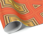 Red Gold Modern Geometric Abstrakt Diamond Pattern Geschenkpapier (Rolleneckpunkt)