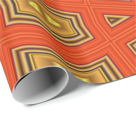 Red Gold Modern Geometric Abstrakt Diamond Pattern Geschenkpapier (Rolleneckpunkt)