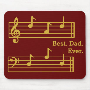 RED GOLD MUSIKNOTEN BEST VATER JE TREBLE BASS MOUSEPAD