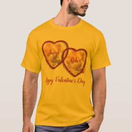 Red Gold Niedlich Heart Teen Happy Valentines Day  T-Shirt