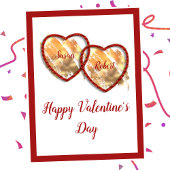 Red Gold Niedliche Liebe Herzlichen Glückwunsch Va Postkarte