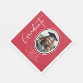 Red Gold Nurse Graduate Script Minimales Foto Serviette (Ecke)