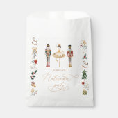 Red gold Nutcracker Ballerina Kindergeburtstag Par Geschenktütchen (Vorderseite)