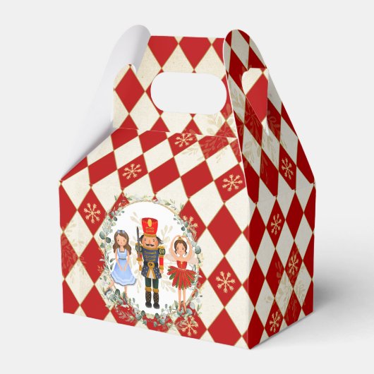 Red Gold Nutcracker Holiday Leafy Wreath Kinderzim Geschenkschachtel (Vorderseite)