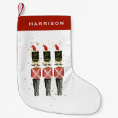 Red & Gold Nutcracker Personalisierte Weihnachten Kleiner Weihnachtsstrumpf (Vorderseite)