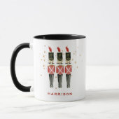 Red & Gold Nutcracker Personalisierte Weihnachten Tasse (Links)