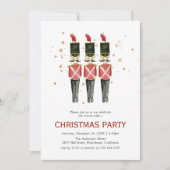 Red & Gold Nutcracker Weihnachten | Feiertag Einladung (Vorderseite)