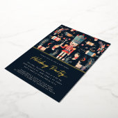 Red & Gold Nutcracker Weihnachts-Party Einladung (Gedreht)