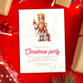 Red Gold Nutcracker Weihnachts-Party Einladung