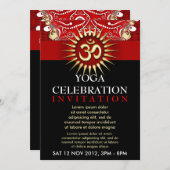 Red Gold OM Black Yoga New Age Workshop Einladung (Vorne/Hinten)