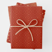 Red Gold Oriental Muster Geschenkpapier Set (Beispiel)