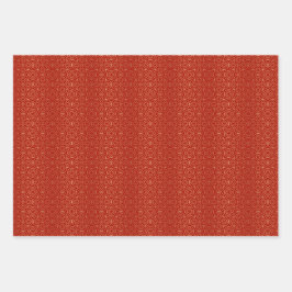 Red Gold Oriental Muster Geschenkpapier Set