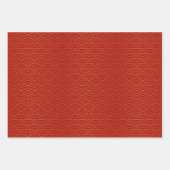 Red Gold Oriental Muster Geschenkpapier Set (Vorderseite 2)
