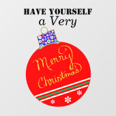 Red Gold Ornament Ball Frohe Weihnachtsmarken Fensteraufkleber (Blatt)