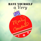 Red Gold Ornament Ball Frohe Weihnachtsmarken Fensteraufkleber (Blatt 3)