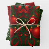 Red & Gold Ornament Geschenkpapier Set (Beispiel)