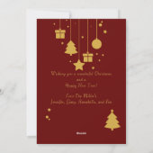 Red Gold Ornament Moderne Weihnachten (Rückseite)