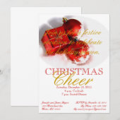 Red Gold Ornamente Weihnachten Party Einladungen (Vorne/Hinten)
