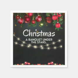 RED Gold Ornaments Frohe Weihnachten Serviette