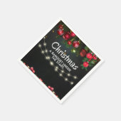 RED Gold Ornaments Frohe Weihnachten Serviette (Ecke)