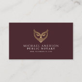 Red Gold Owl Minimal Notary Loan Signing Agent Visitenkarte (Vorderseite)
