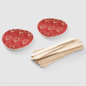 Red Gold Paisley Bandana Muster Fächer (Non-assembled)