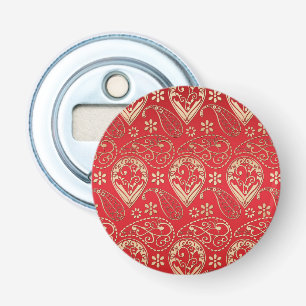 Red Gold Paisley Bandana Muster Flaschenöffner