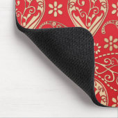 Red Gold Paisley Bandana Muster Mousepad (Ecke)