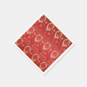Red Gold Paisley Bandana Muster Serviette (Ecke)