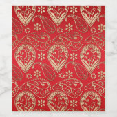 Red Gold Paisley Bandana Muster Weinetikett (Einzelnes Label)