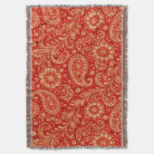 Red & Gold Paisley Pattern Throw - Room Design  Decke (Vorderseite Vertikal)