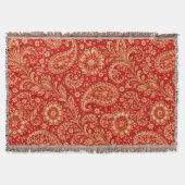 Red & Gold Paisley Pattern Throw - Room Design  Decke (Vorderseite)
