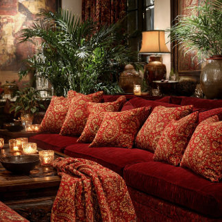 Red & Gold Paisley Toss Throw - Interior Decor Decke