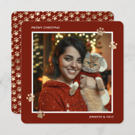 Red Gold Paws Cat Owner Foto Meowa Weihnachten