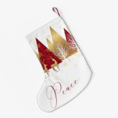 Red Gold Peace Woodland Dee Kleiner Weihnachtsstrumpf (Rückseite (Hängend))
