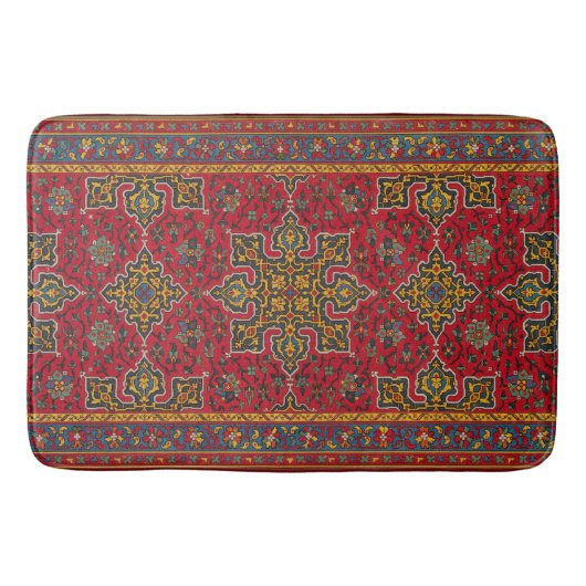 Red & Gold Persian Rug Bath Mat Badematte (Vorderseite)