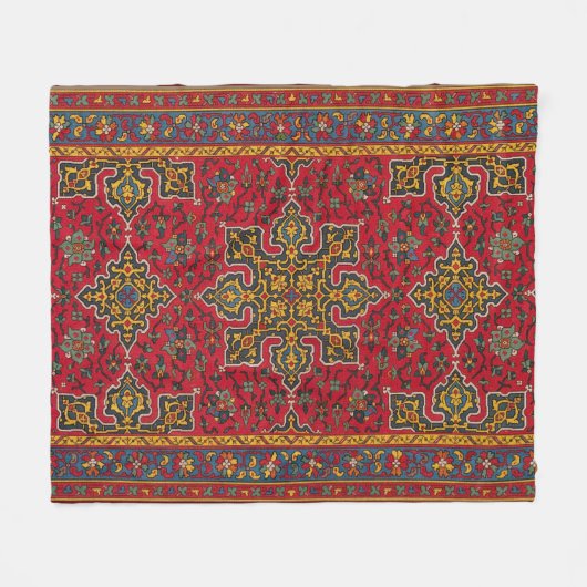 Red & Gold Persian Rug Fleecedecke (Vorderseite (Horizontal))