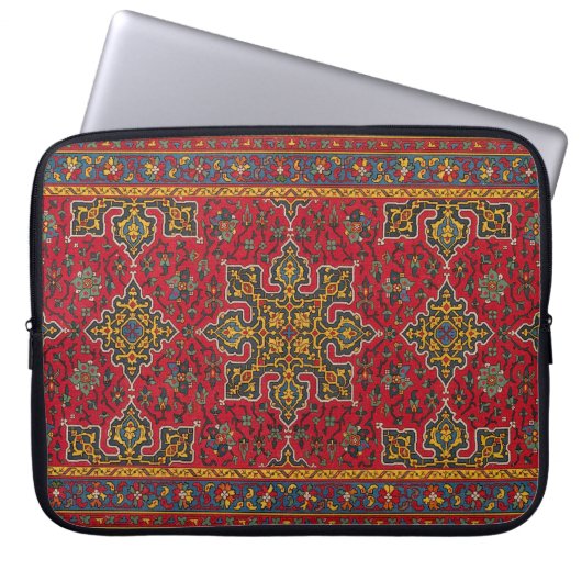 Red & Gold Persian Rug Laptopschutzhülle (Vorderseite)
