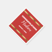 Red Gold Personalisiert Trunk Party Serviette (Ecke)