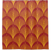Red Gold Pfau: Art Deco. Duschvorhang (Vorderseite)