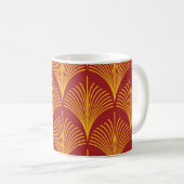 Red Gold Pfau: Art Deco. Kaffeetasse (VorderseiteRechts)