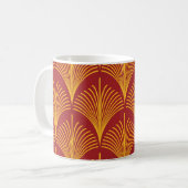 Red Gold Pfau: Art Deco. Kaffeetasse (Vorderseite Links)