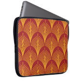 Red Gold Pfau: Art Deco. Laptopschutzhülle (Vorne Rechts)