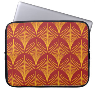 Red Gold Pfau: Art Deco. Laptopschutzhülle