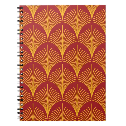 Red Gold Pfau: Art Deco. Notizblock (Vorderseite)