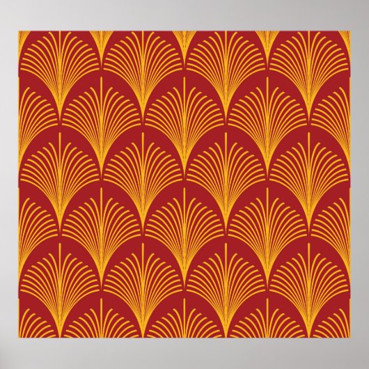 Red Gold Pfau: Art Deco. Poster (Vorne)