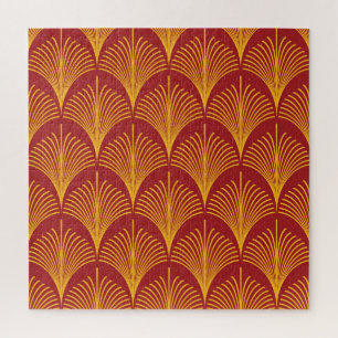 Red Gold Pfau: Art Deco. Puzzle