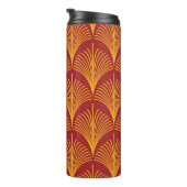 Red Gold Pfau: Art Deco. Thermosbecher (Nach rechts gedreht)