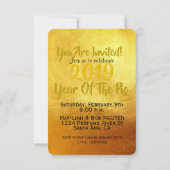 Red Gold Pig Papercut Chinesisch Neuer Jahrgang FC Einladung (Rückseite)