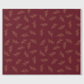 Red & Gold Pine Geschenkpapier (Flach)